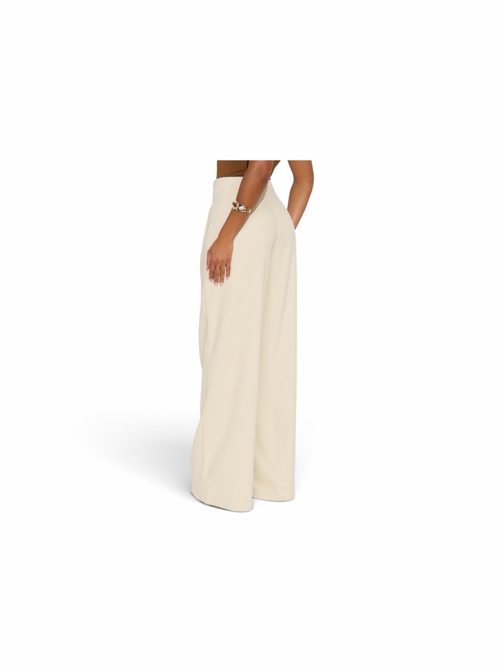 #80 SINCERELY JULES Cream Wide-Leg High-Rise Pants